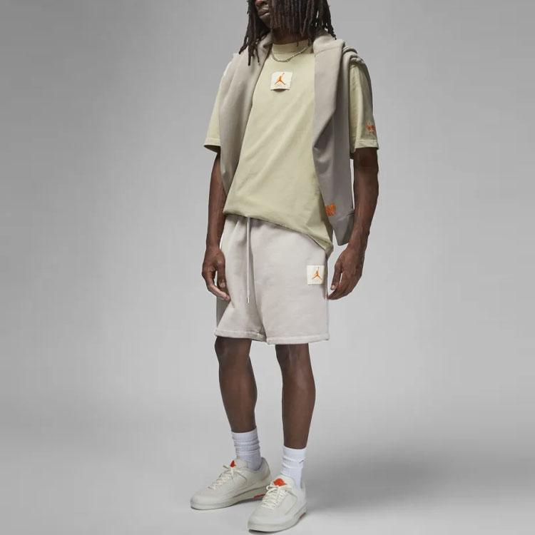 Jordan X Shelflife Collaborative Pure Logo Patch Drawstring Straight Shorts Men Bottoms Grey DV7005-016