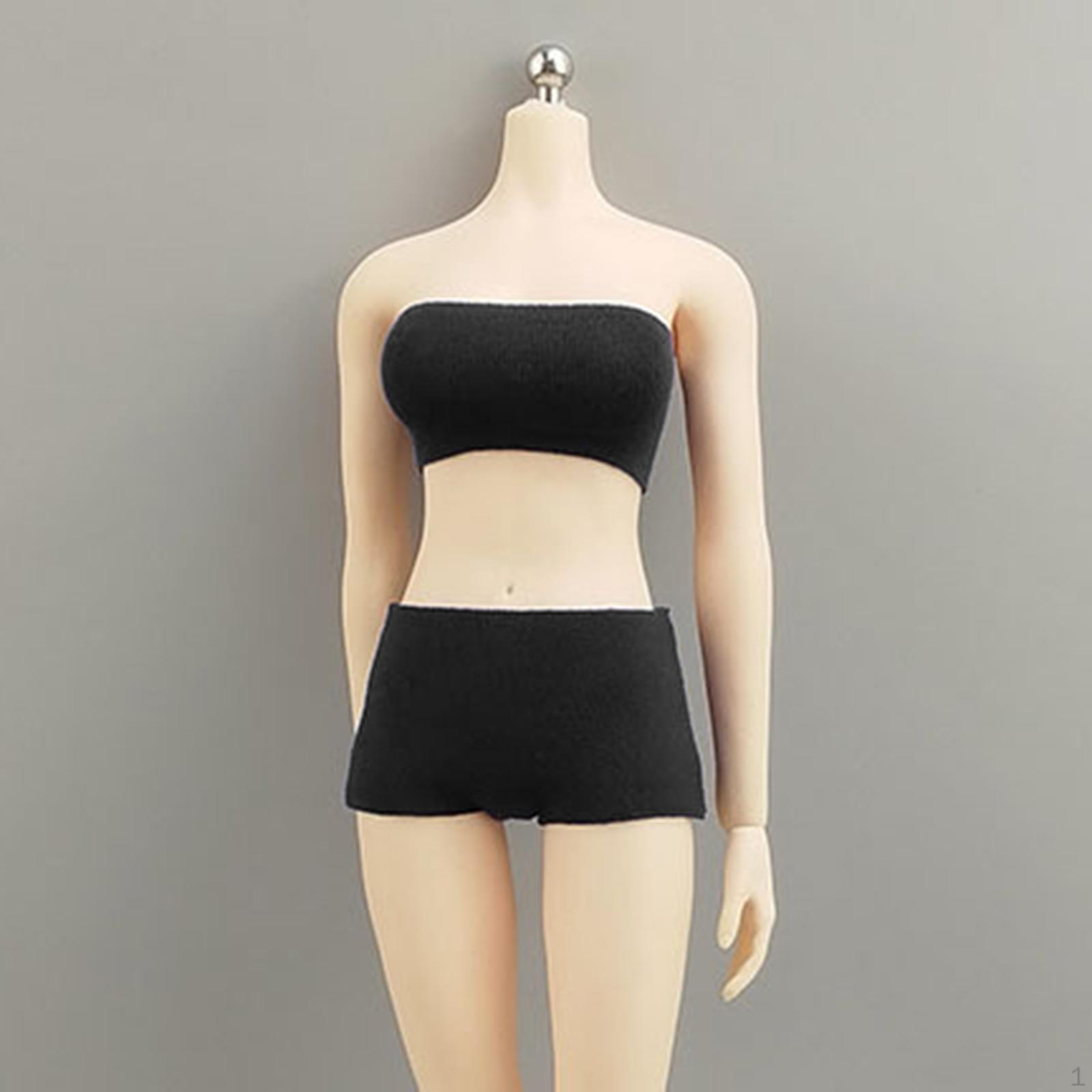 

1/6 Scale Action Figure Apparel Tube Top And Shorts Black