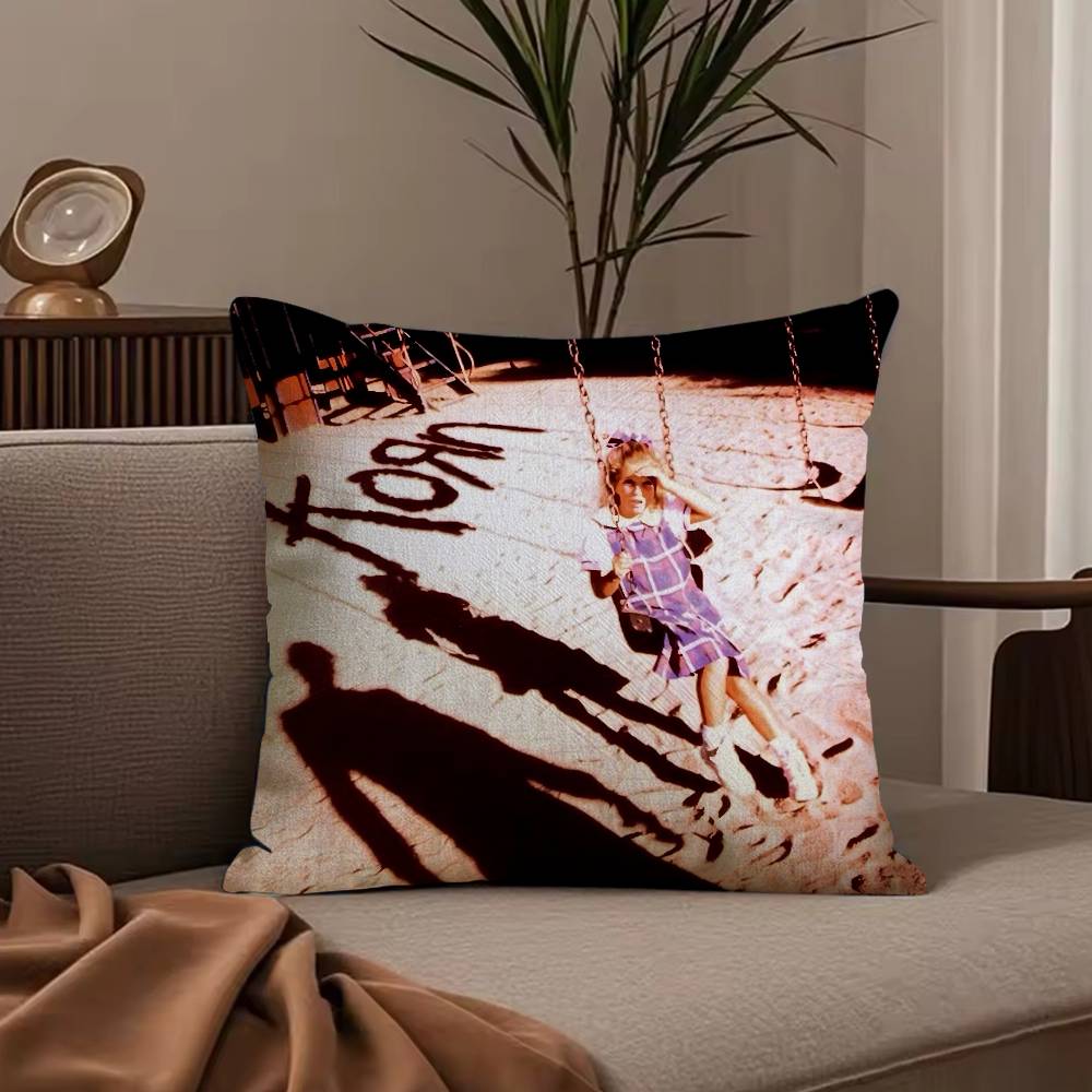Rock Band K-Korn Pillow Case Anti-dustmite Pillowcase Invisible zipper silky short plush Sofa cushion cover