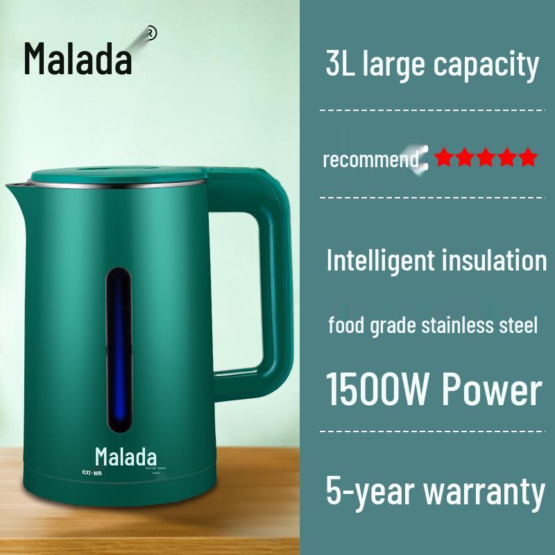 Malata Edelstahl-Wasserkocher mit automatischer Abschaltung und Warmhaltefunktion