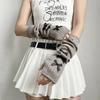 Slouchy Y2K Fingerless Gloves Long Wrist Cuffs Sweet Bow Knitted Arm Warmers  Girls