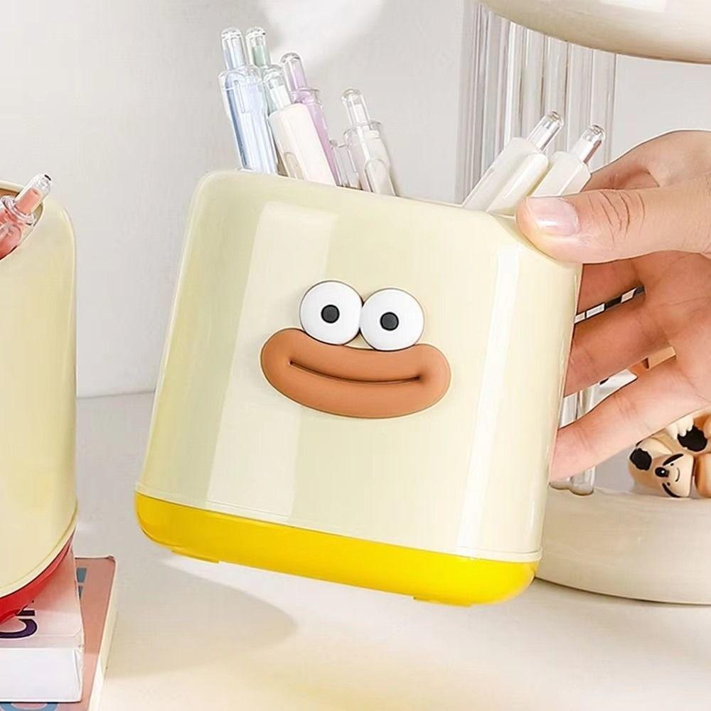 Plastic Student Pen Holder Interesting Stationery Organizer Pencil Storage Box  Home Office Decor