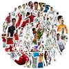 50 Football Graffiti Stickers: Creative Waterproof Sports Ball Decals for Water Bottles, Luggage, and Phones
