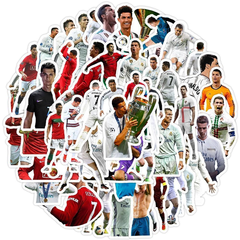 50 Football Graffiti Stickers: Creative Waterproof Sports Ball Decals for Water Bottles, Luggage, and Phones