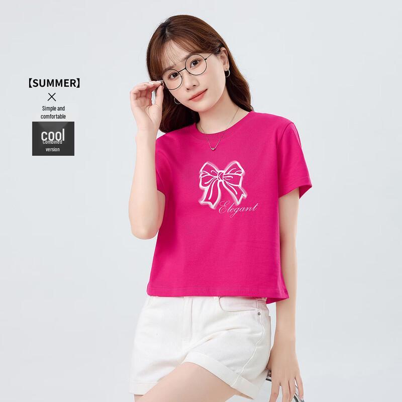 Baleno Women s Bowknot Print Cropped T-Shirt XL