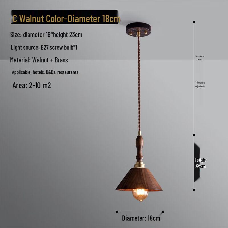 Oeny Japanese Style Solid Wood Pendant Lamp