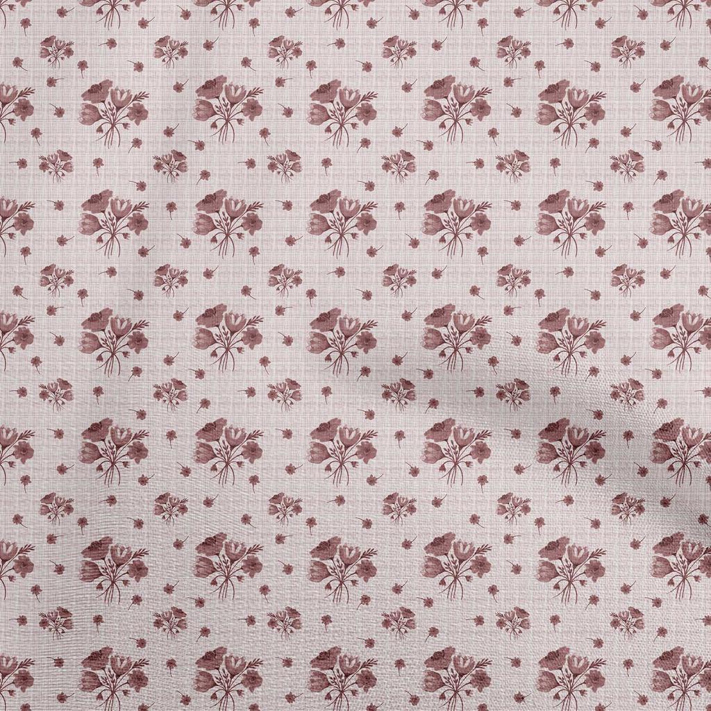 oneOone Cotton Flex Dark Rose Brown Fabric Floral Quilting Supplies Print Sewing Fabric By The Yard 40 Inch