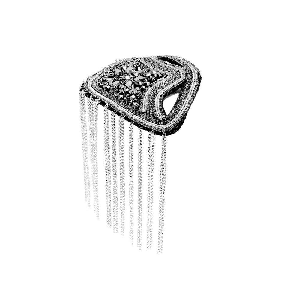 1PC Beaded Decoration Tassel Epaulette Sparkling Shoulder Brooch Pin  Clothing Decoration