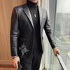 Autumn and winter men's new leather jacket British trendy men's locomotive PU leather jacket leather suit casual jacket