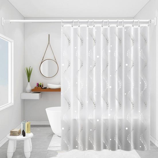Duschvorhang mit Haken Wasserdicht Reißfest Leicht zu Reinigen Verschiedene Drucke Schnelltrocknend Lichtdurchlässig