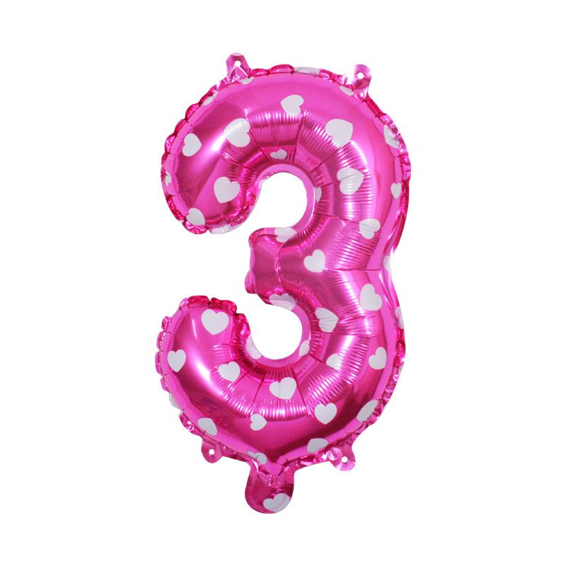 Small Digital Balloon 16-Inch Us Version Of Thin Body Decoration Birthday Party Aluminum Film Balloon Digital Balloon