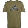 Logo Camouflage Print Round Neck Short Sleeve T-Shirt Men Tops Olive-Green JI6768