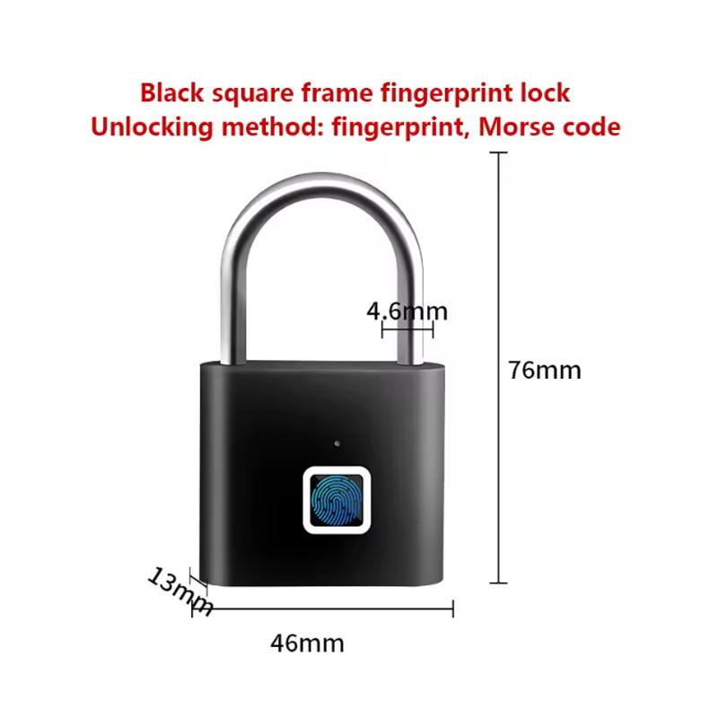 Portable Biometric Padlock Intelligent Fingerprint Unlock Outdoor Waterproof and Rust-Resistant Electronic Anti-Theft Lock