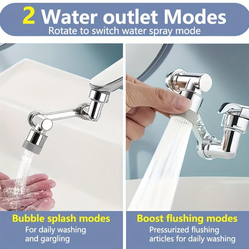1 Stück Küchenspülenbelüfter, 1440° mechanischer Arm, universeller drehbarer Wasserhahn-Sprühkopf mit wassersparenden spritzwassergeschützten Doppelmodi, essenziell für Wasserhähne