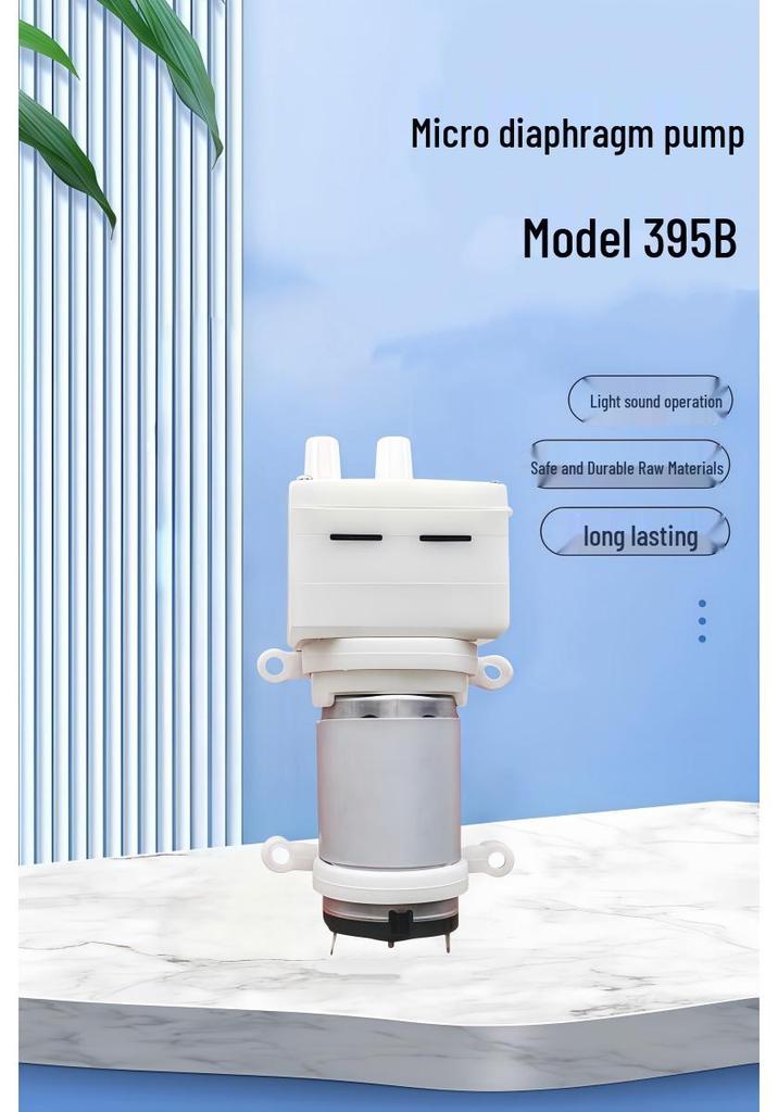 Pompa Acqua a Membrana 395 12V-24V, Motore in Rame Puro, Alta Portata, Grado Alimentare, Azionamento Diretto per Umidificatori per Caminetti.