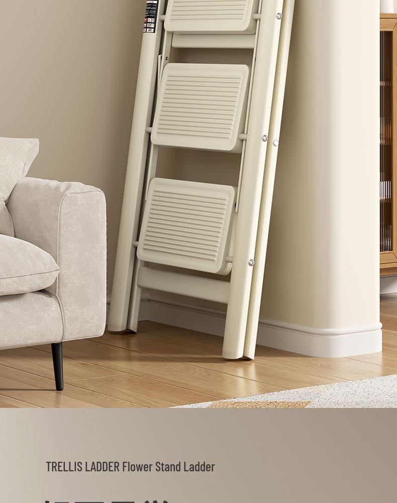 Folding Telescopic A-Frame Multi-Use Ladder - 3/4 Step Indoor Thickened Climbing Ladder