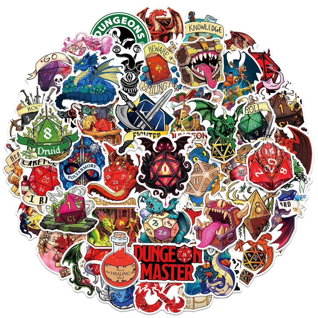 1050Pcs Dungeons Dragons Graffiti Stickers Exquisite Cool Diy Toys Secret For Bottle Scrapbook Travel Bag Aesthetic Decals