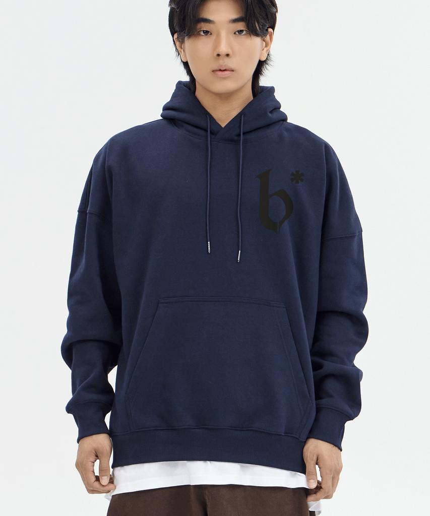 B Logo Hoodie Navy Khaki