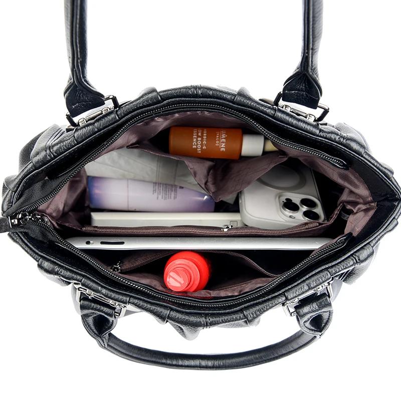 Monochromatinis prabangus krepšys moterims aukštos kokybės odinis rankinis krepšys dizainerio didelės talpos