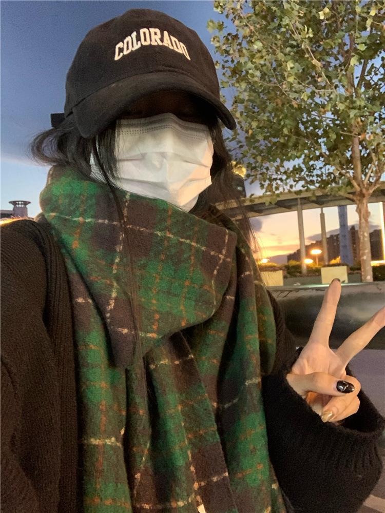 Cozy Retro-Style Unisex Cashmere Imitation Scarf – Warm Korean-Inspired Shawl for Autumn and Winter