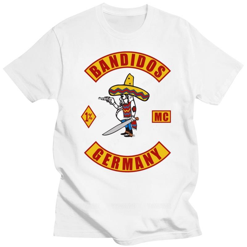 GUOYAN TOP Nieuwe zwarte top met korte mouwen voor heren Nieuwe Bandidos Motorclub Duitsland Bandidos MC Grafische Heren T-shirt T-shirts unisex t-shirt S