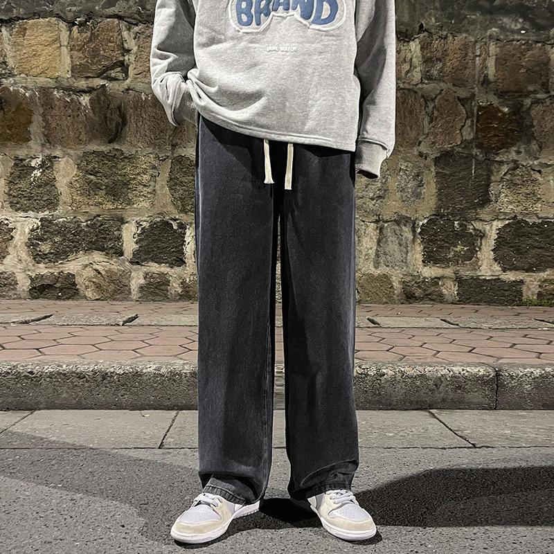 Men High Street Straight Loose Wide Leg Jeans Baggy Jeans Men's Jeans Korean Version Casual Pants
