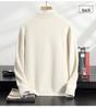 Men's Double-Thick Lamb Cashmere Sweater, Solid Color, Round Neck, Autumn/Winter Base Layer.