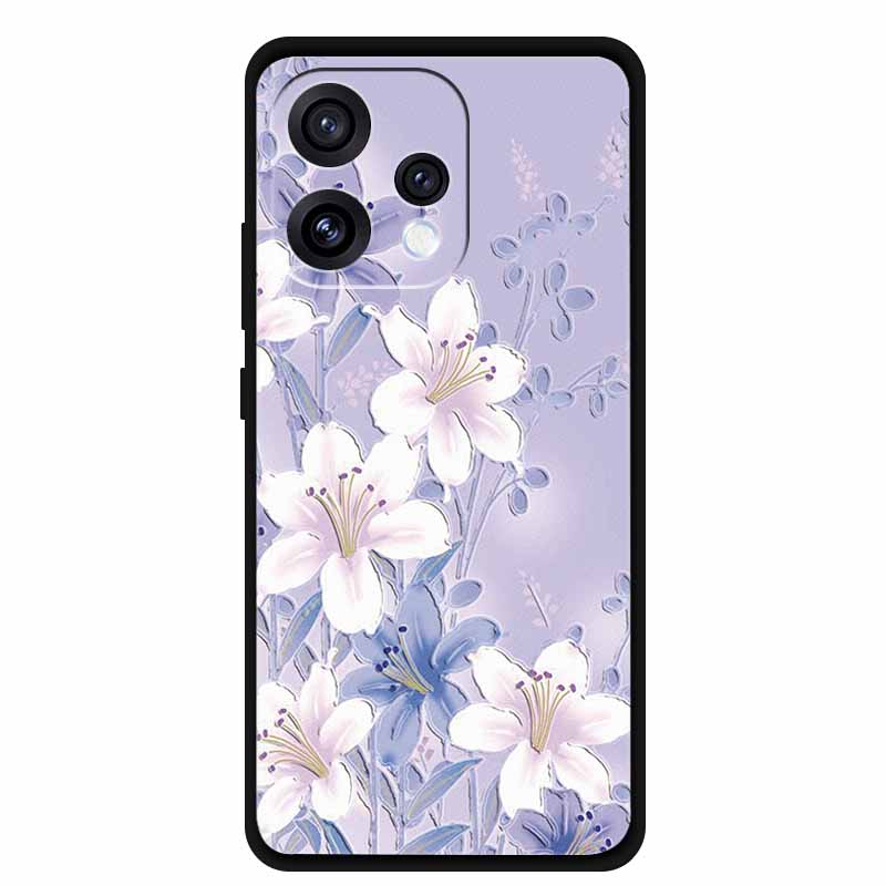 3D Emboss Case For Oppo Reno15 5G Phone Case Reno 15 Coque Flowers Silicone Soft Back Cover For Oppo Reno 15C 5G 2025 Case Funda