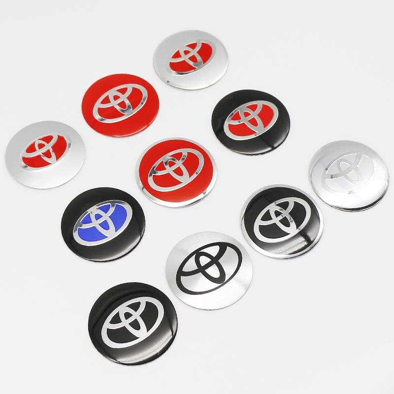 Toyota 56 MM Nakładka na środek piasty koła samochodowego Aluminiowe Metalowe Naklejki z Logo Do Rav4 Corolla Camry Aqua Yaris Cross Auris TRD Prius Chr GR
