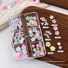 Cute 3D Pastel Macaron Flower Nail Art Charms With 6 Grid Storage Box Perfect For Diy Nail Design Home Salon Use