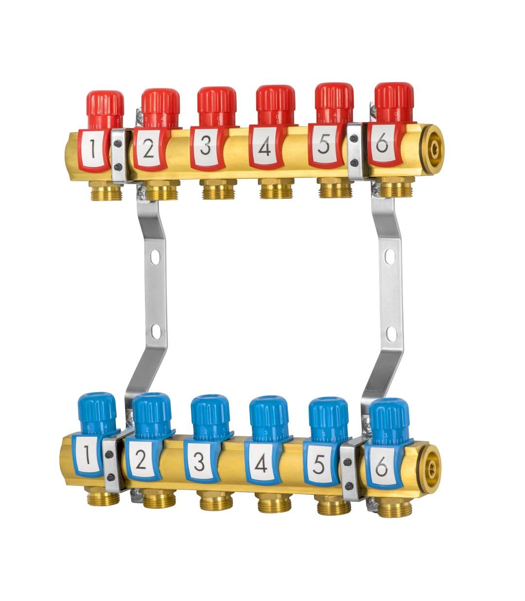Manifold with 2-circuit control valves