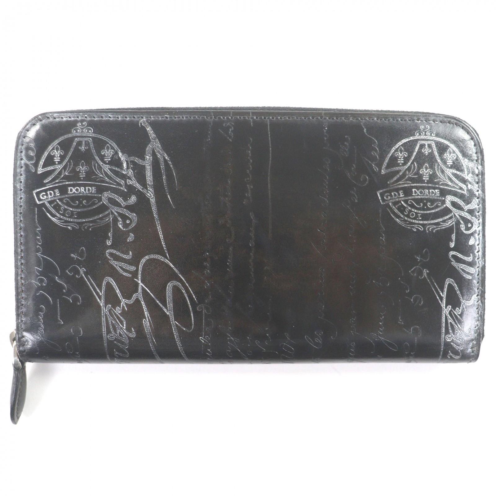 

Pristine BERLUTI Purse Itauba Patine Calligraphy Scritto Long Wallet Dark brown Used