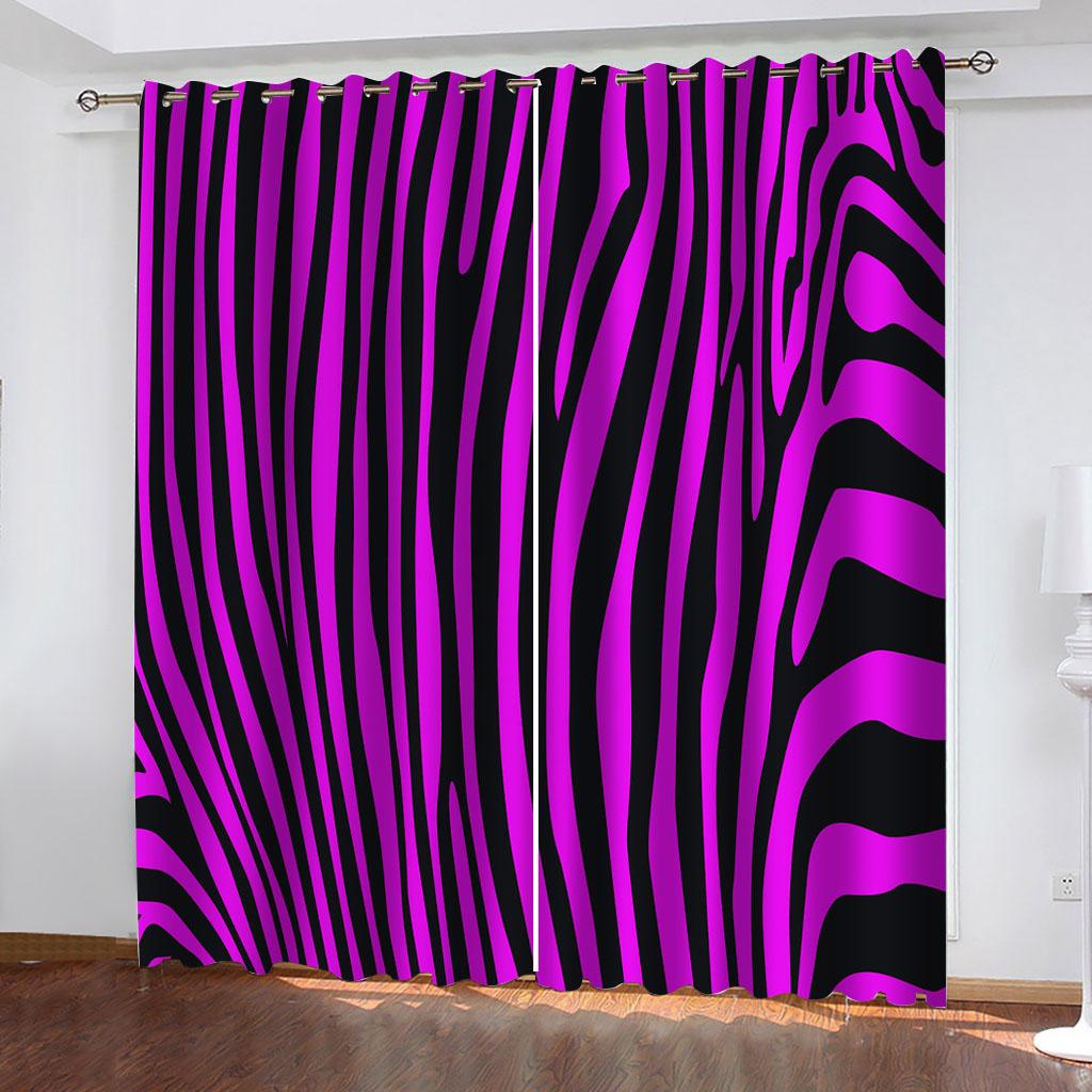 Zebra proužky Živé zvířecí vzory na okenní panely Závěsy do dětského pokoje Obývací pokoj Chodba Dekorace Kuchyně Závěsy