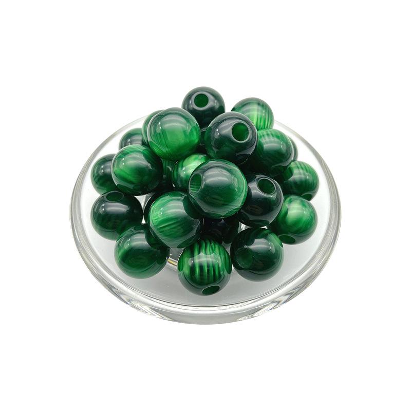 Green Imitation Jade Round Acrylic Beads for DIY Jewelry.