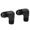 2 Pcs 6AN To 14 NPT Fitting Adapter 90 Degree Male Swivel Gas Line Rail Pump Injector Fitting