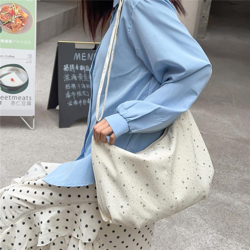 Women's Large Capacity Wave Dot Crossbody Bag Commuter Shoulder Bag