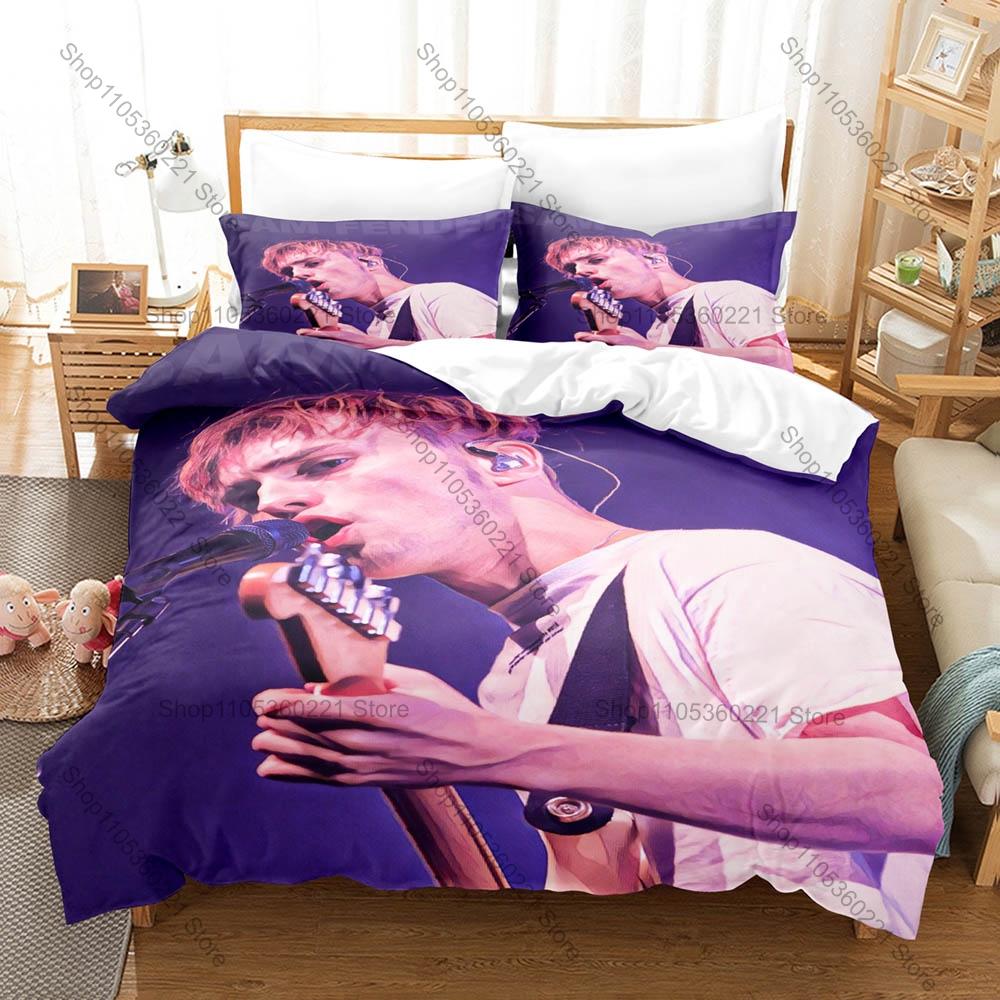 Rock Singer Bedding Set 3Pcs Sam Fender Exquisite Graphic Print Stylish Home Decor British Rock Star Duvet Cover Pillowcase