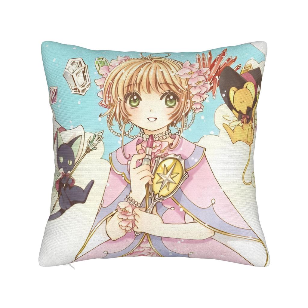 Cardcaptor Sakura Flower Pillowcase Polyester Cushion Cover Decoration Anime Cartoon Pillow Case Cover Home Wholesale 45*45cm