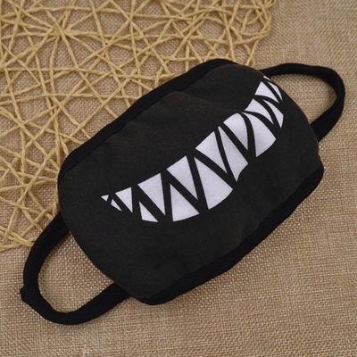 1pc Cartoon Funny Teeth Black Cotton Black Mouth Mask Fashion Unisex Half Face Mask Fashion Mouth Ma