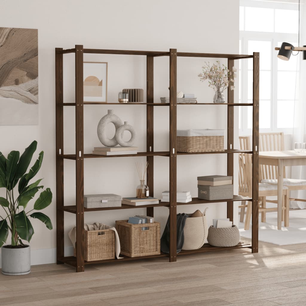 Vidaxl - 5-tier Storage Rack Brown 170x38x170 Cm Solid Wood Pine