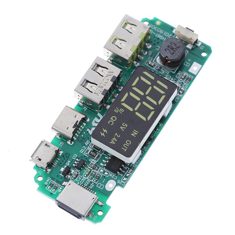 Led Dual Usb Micro Type-C Mobile Power Charging Board Usb Circuit Protection