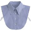 Pointed collar striped shirt fake collar, women's versatile decoration collars blue and white stripes sweater collar