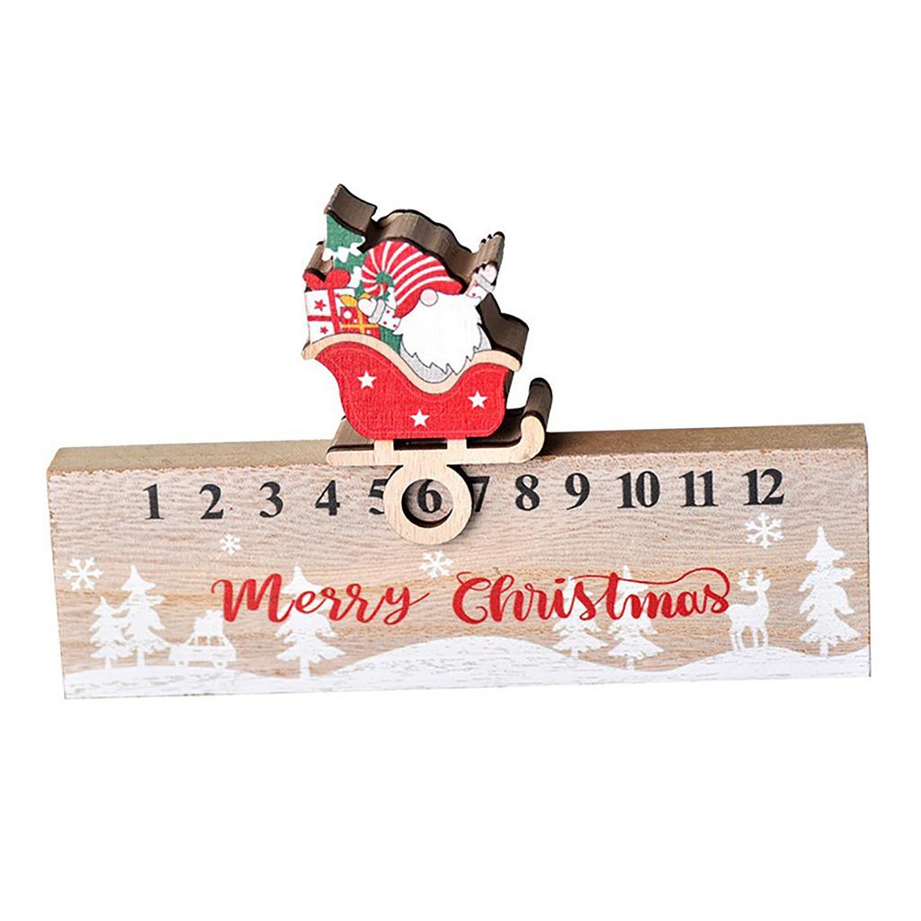 Hölzerner Weihnachtskalender Kreativer Adventskalender Dekoration mit beweglichen Blöcken