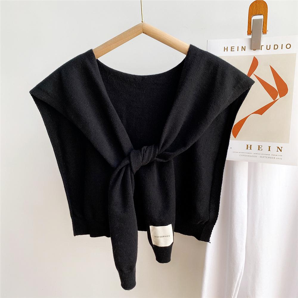 45*96cm Einfarbiger Strick-Sonnenschutzschal Dekoration Falscher Abnehmbarer Kragen Kleideraccessoires Schützt Hals Schulter