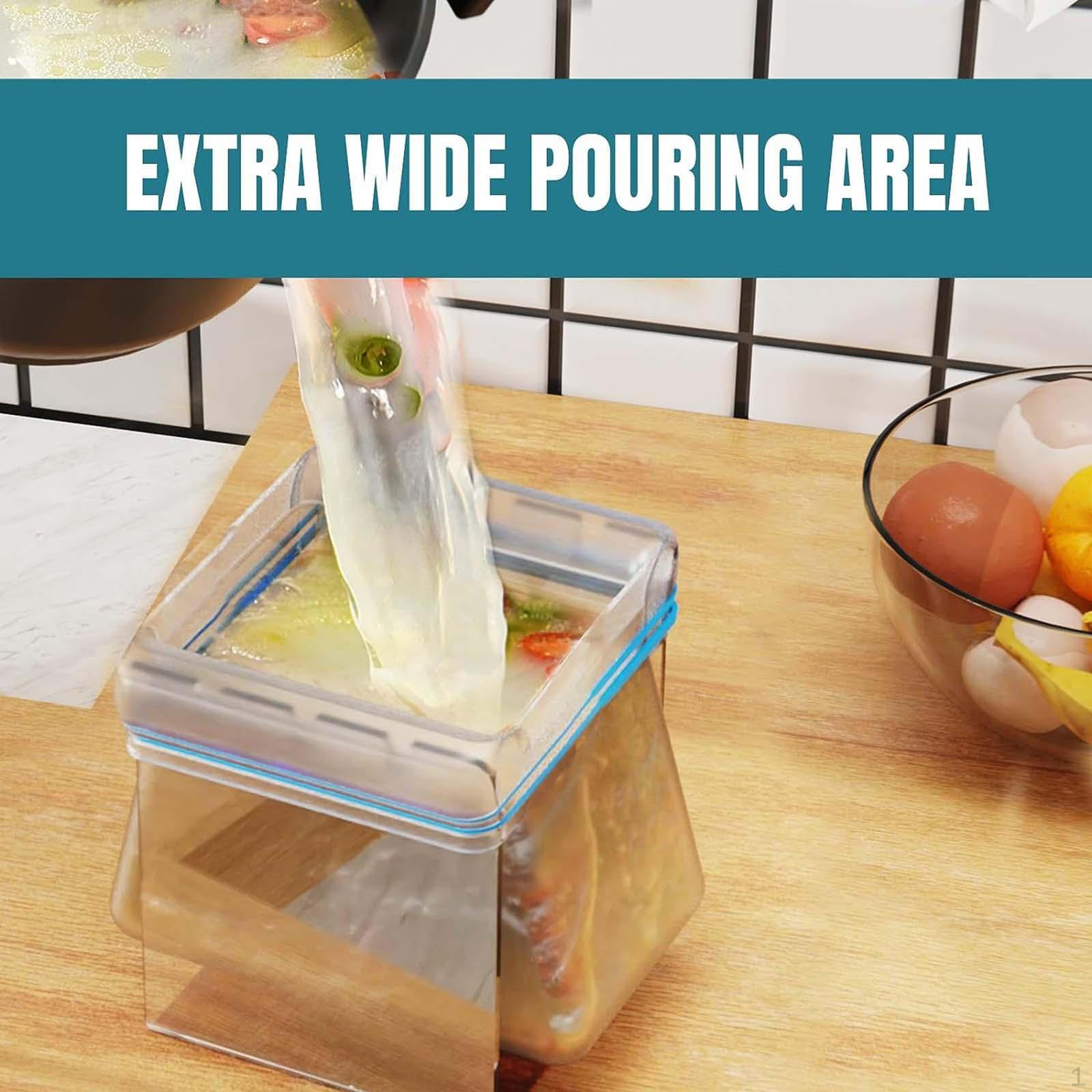 

Acrylic Food Storage Bag Stand, Baggy Rack Holder, Freezer Holder Stand for Filling Disposal, L