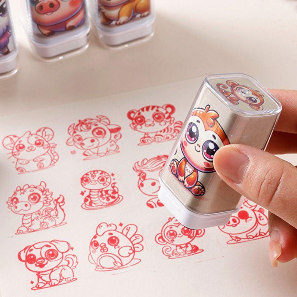 DIY Painting Zodiac Stamps Dragon Monkey Animals Figure Stamps  Scrapbooking Supplies