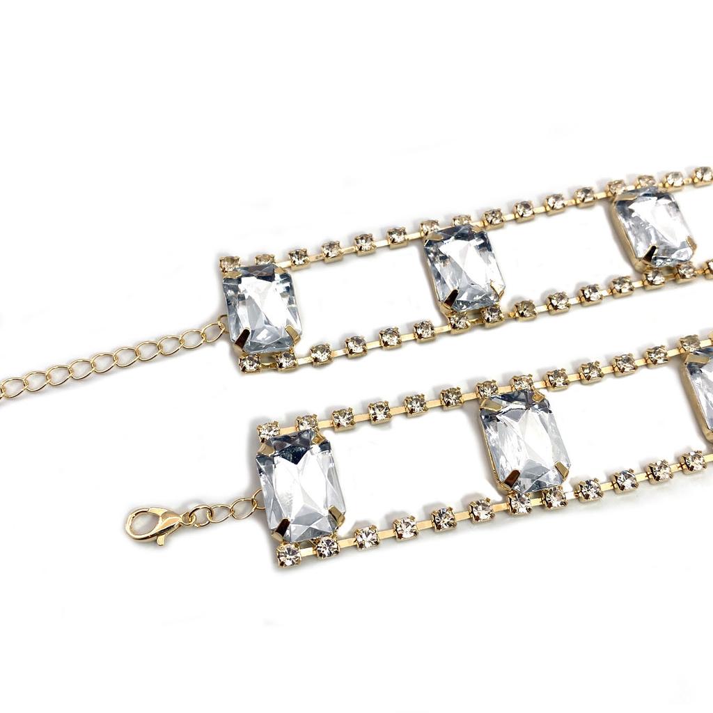 New Butterfly Pendant Waist Chain for Women, Exaggerated and Sexy Square Rhinestones, Body Chain, Versatile Belt Accessories
