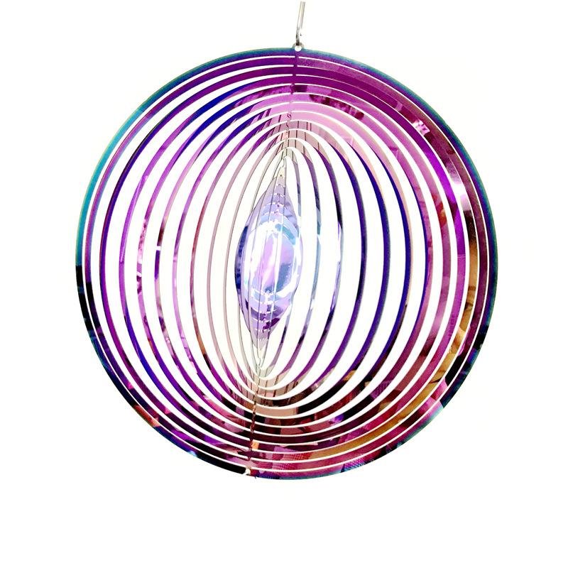 Fabrikpreis Doppel-Windspiel 20x35CM Edelstahl Rotierendes Metallblech 3D Windspiel Anhänger Dekoration Geschenk