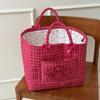Handheld Red Plaid Storage Basket Large Capacity Clothes Toys Storage Basket  Car