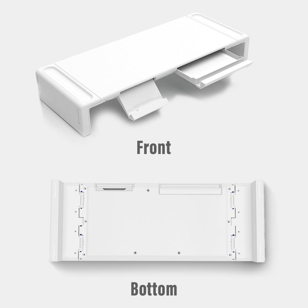 Olmaster Monitor Stand Foldable Computer Monitor Adjustable Height PC Phone Stand for Desktop Computers and Space Saving Riser, Riser, Stand/Storage